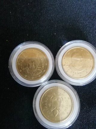 3 Monete da 50 Centesimi Euro Vaticano