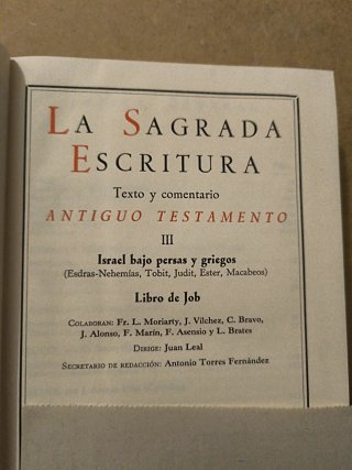 La sagrada Escritura antiguo testamento III