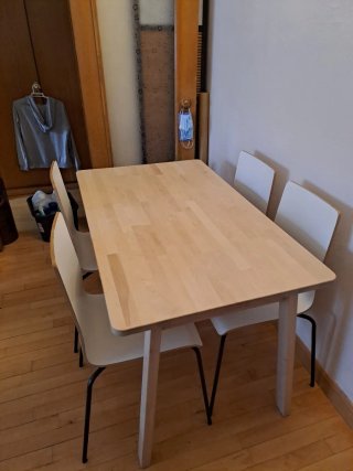 Mesa IKEA LISABO + 4 Sillas NORDMYRA