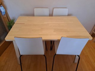 Mesa IKEA LISABO + 4 Sillas NORDMYRA