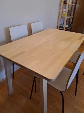 Mesa IKEA LISABO + 4 Sillas NORDMYRA