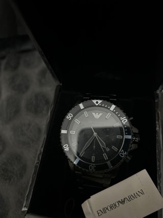 Reloj Emporio Armani Negro y Plateado
