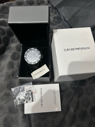 Reloj Emporio Armani Negro y Plateado