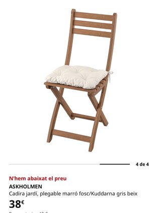 Conjunto mesa y 4 sillas madera ikea