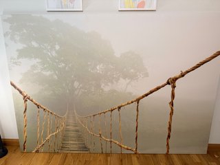 Cuadro Lienzo Puente Colgante Niebla