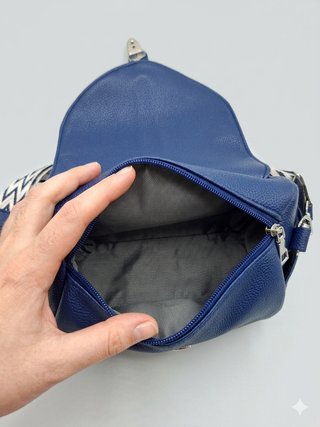 Borsa tracolla donna ecopelle blu
