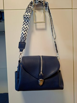 Borsa tracolla donna ecopelle blu