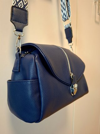 Borsa tracolla donna ecopelle blu