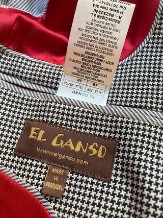 Americana El Ganso Pata de Gallo Gris Talla 48 eur