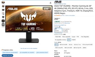 Monitor ASUS TUF VG289Q Negro