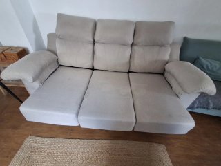 Sofá 3 plazas beige