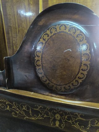 Cabecero antiguo madera marquetería