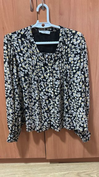 Top floral tirantes negro talla XL