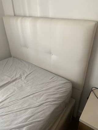 Cabecero de polipiel blanco 105cm