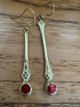 Aretes  de estilo Art Déco Latón Rojo