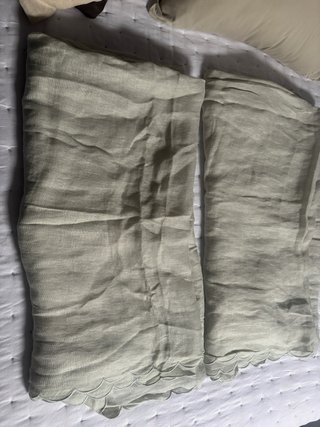 2 cortinas lino verde aguamarina