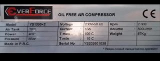 Compresor silencioso 100 litros 4hp 500/min