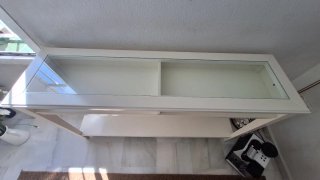 Mesa consola blanca con cristal