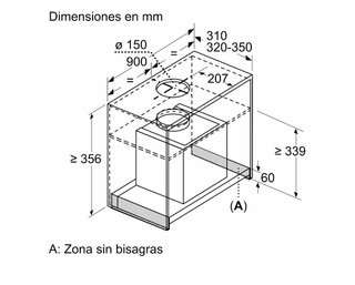Campana Integrable 90cm Acero Inoxidable
