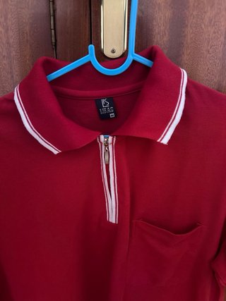 Polo Rojo Manga Corta con Cremallera