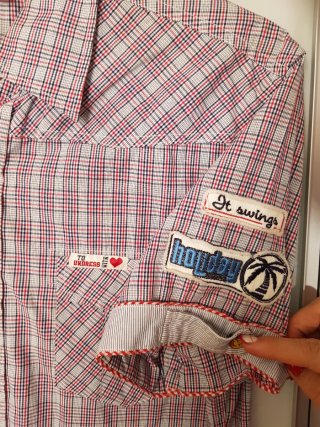 Camisa cuadros manga corta Talla M