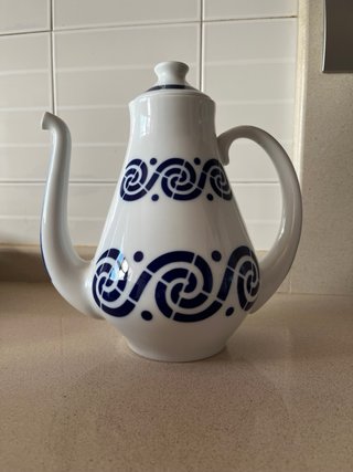 Cafetera Sargadelos Porcelana Azul/Blanco