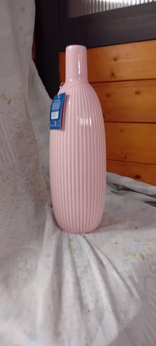 Vaso ceramica rosa righe