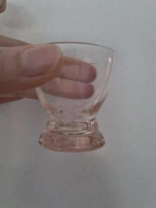 5 Bicchieri Liquore Cristallo Rosa Vintage