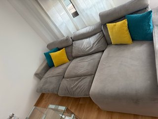 Sofá reclinable eléctrico 3 plazas gris