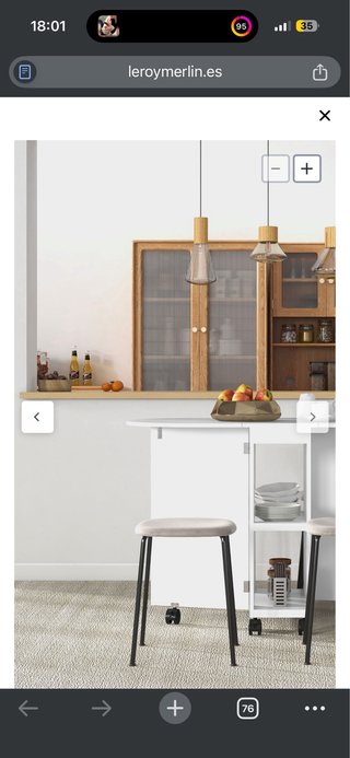 Mesa plegable con ruedas