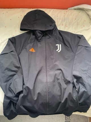 Chaqueta Cortavientos Juventus Adidas Negra Naranj