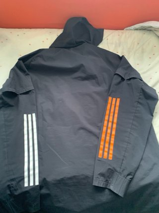 Chaqueta Cortavientos Juventus Adidas Negra Naranj