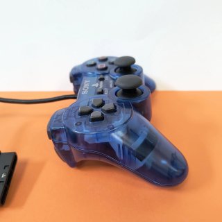 CONTROLLER PER SONY PLAYSTATION 2 BLU TRASPARENTE