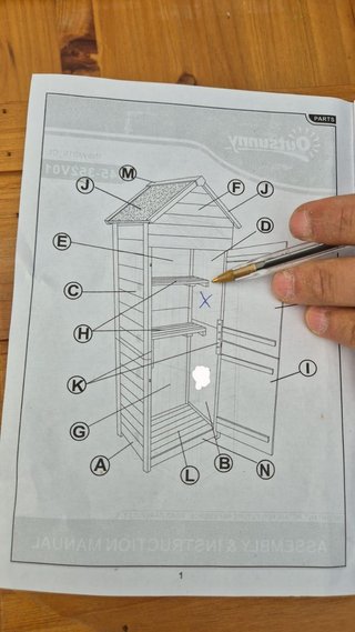 Armario Jardín Madera 191cm 3 Estantes 2 Puertas