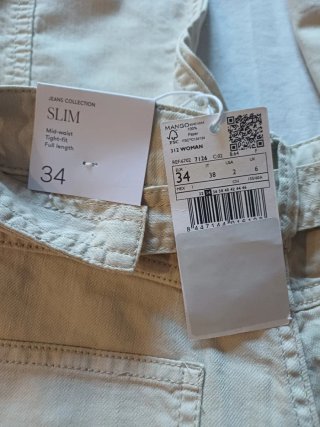 Pantalón Mango beige talla 34
