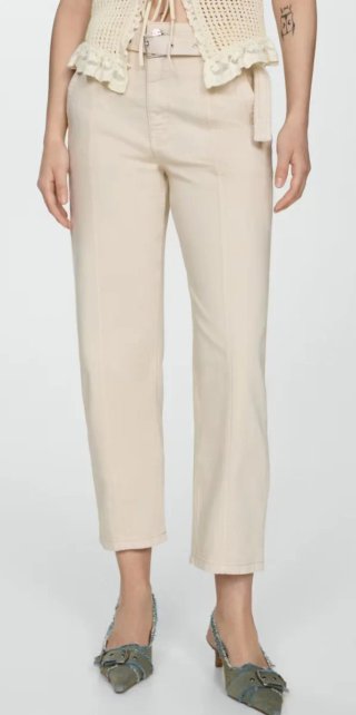 Pantalón Mango beige talla 34