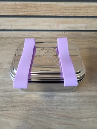 Everusely - Bento Box - Lavanda - 0,8 L - Fiambrera di acciaio inossidabile con contenitore per condimenti a prova di perdite