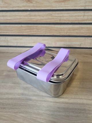 Everusely - Bento Box - Lavanda - 0,8 L - Fiambrera di acciaio inossidabile con contenitore per condimenti a prova di perdite