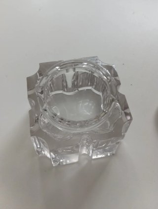 Caja joyero cristal tallado tapa plateada