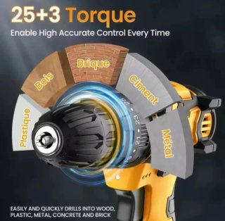 Taladro Atornillador 21V + 2 Baterías + 24 Accesor