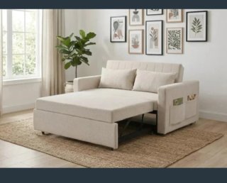 Súper ofeeta ""Sofá Cama Beige Tela