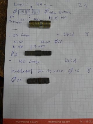 Tuercas y espárragos Ruedas de Dumper Ausa.
