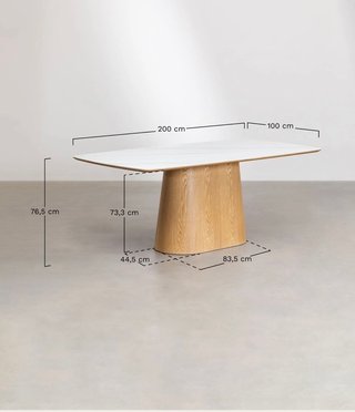 Mesa comedor mármol y madera
