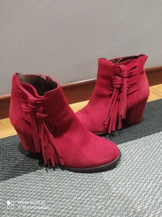 Botines ante rojos talla 34