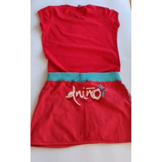 Conjunto EL niño falda y top rojo