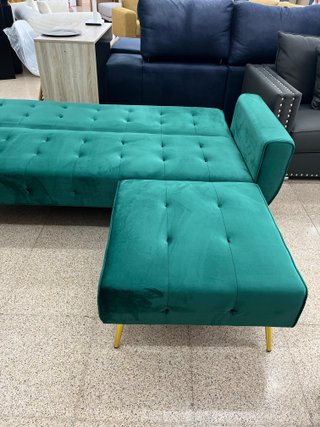 Sofá Cama Terciopelo Verde