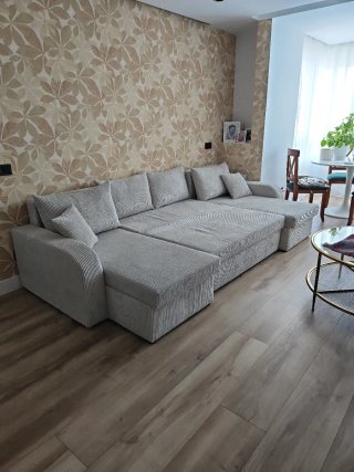 Sofá cama beige de pana