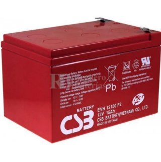 Batería Plomo-Ácido CSB 12V 15Ah