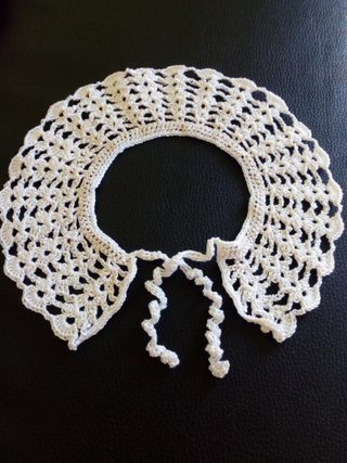 Colletto uncinetto pizzo bianco