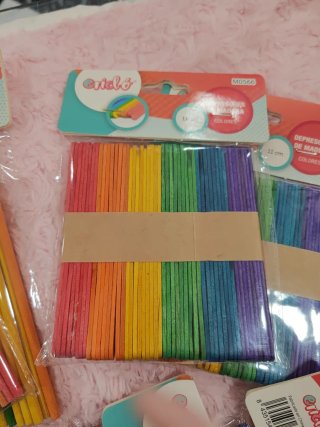 Lote palos manualidades colores varios